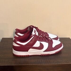 Nike Dunk Low Team Red White Leather Men’s Size 9 DD1391-601